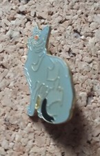 Broche Brooch Chat Cat Pins Pin's Atlas France Européen Poils Courts Bleu Rare
