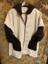 Doudoune Bi-Matière  MALOKA Marine  Bouclettes Blanches T 2 Légère Et Chaude