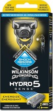 Starter Pack Rasoir WILKINSON Sword + 2 Lames HYDRO 5 SENSE Énergisant HOMME New