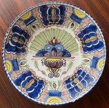 Coupe Assiette faïence DELFT XVIIIe - Marque à la griffe Ornement Marly - 23 cm
