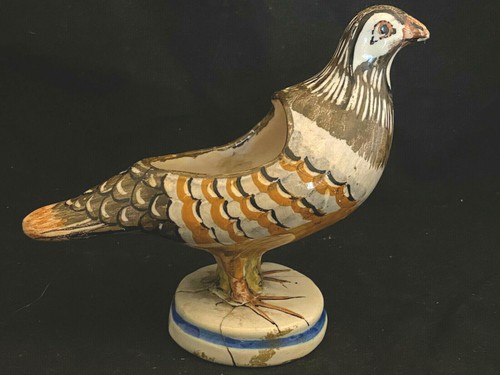 Perdrix faience polychrome - &,