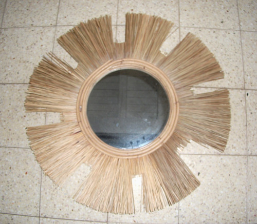 Miroir vintage rotin - miroir, en