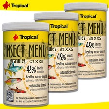 Tropical 3X 1000ML Insecte Menu Granulés XXS Pour Tous Les Poissons Carnivores