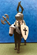 Playmobil Chevalier Knight Croisé Crusader 4625 Moine Château Custom Vintage