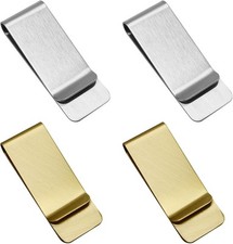 Mince Pince à Billets en Acier Inoxydable, 4 Pièces Portefeuille Clips P