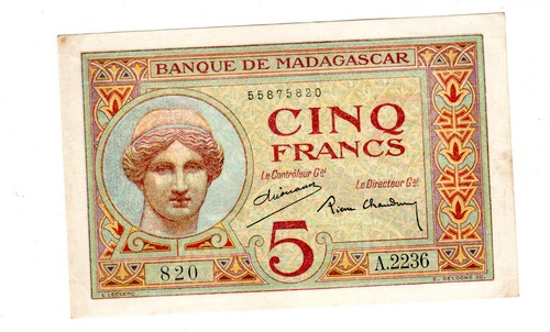 Madagascar billet francs - madagascar, (