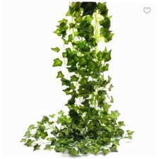 Guirlande de feuilles de lierre artificielle verte 12 pcs 2.1m décoration