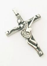 Johnny Hallyday Pendentif Croix Guitare 6 x 4.8 cm + collier offert!! Acier 316L