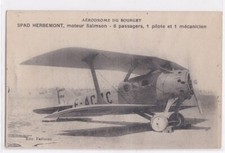 CPA PARIS Aviation AERODROME BOURGET AIRCRAFT Avion SPAD HERBEMONT Moteur Salmon