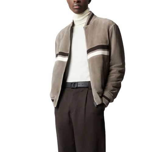 Homme gris véritable blouson - homme,