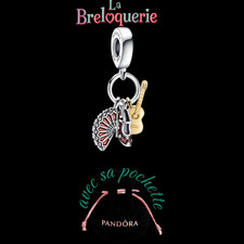 charm Pandora guitare espagnole  poinçon pandora + pochette