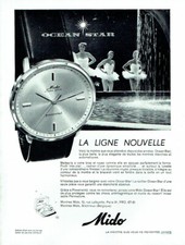 publicité Advertising 0821 1960  montre Mido  Ocean star powerwind