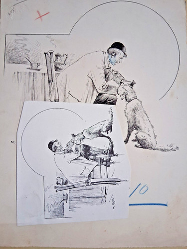 Dessin original signé rené - dessin,