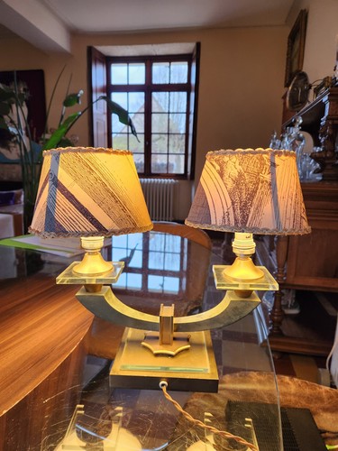 Lampe art déco style adnet - lampe,