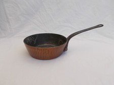 CASSEROLE SAUTEUSE EVASEE JACQUOTOT CUIVRE MARTELE ANTIQUE FRENCH COPPER XIX PAN