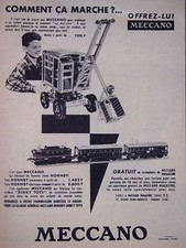 PUBLICITÉ PRESSE 1956 MÉCCANO TRAIN HORNBY ÉLECTRIQUE ET MINIATURES DINKY TOYS