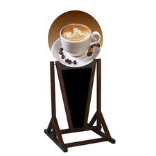 Cadre d'Affichage Stop Trottoir Tableau Noir en Bois Signe A-Board Café