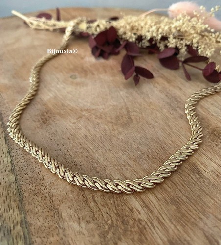 Collier maille tressée - collier,