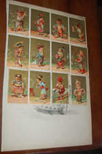 Lot de  Chromos Anciens  - publicitaires ou non - Collés sur papier Recto/Verso