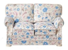 Canapé Floral Blanc Pour Poupées Maison Loveseat JBM Mobilier De Salon