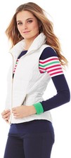 NEW Lilly Pulitzer SYD QUILTED Puffer VEST Resort White Pocket Down Feather M