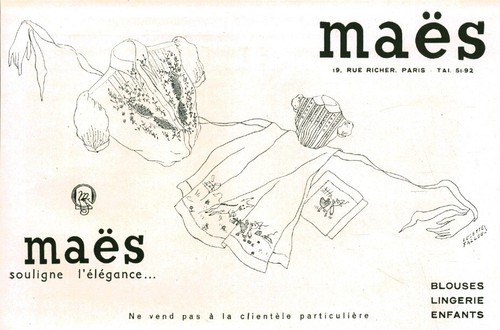 Publicité ancienne mode maës - publicité,