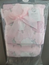 Couverture bébé polaire microfibre rose NEUF  des moutons
