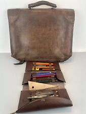 Ancien cartable et sa trousse d’écolier ( ou de professeur ) des année 30/40.