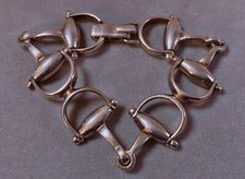 Lourd 51grams Vintage silver horse bracelet mors argent massif cadeau Noel