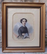 ancien pastel portrait de