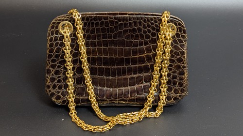 Sac vintage cuir crocodile - sac, de