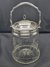 bonbonnière ancienne en cristal taillé métal argenté Napoléon III