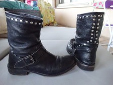 Bottine boots cuir noir - boots, +