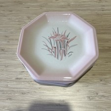 Lot 6 Assiettes Anciennes Vintage Dessert Pâtisserie Rose Et Gris Fleuri Fleur 