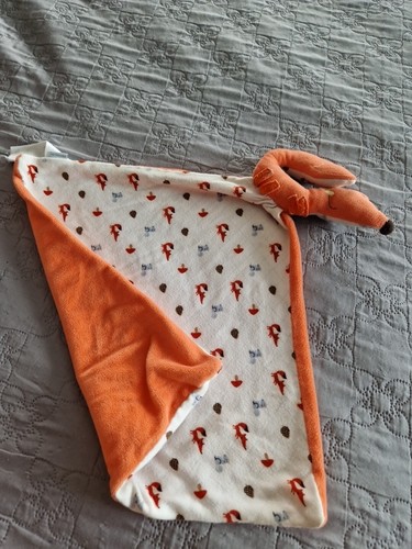 Doudou renard plat orange vert - doudou,