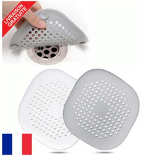 Filtre Attrape Cheveux Protège Evier Douche Salle de Bains Cuisine Silicone 2Pcs