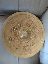 ancienne grande coupe en bronze signé CAIN décor de chasse en relief