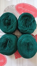 Lot de 4 Pelotes de Laine Vert Foncé uni (400g)