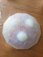 EZAN VASQUE ABAT JOUR VERRE OPALESCENT  SUSPENSION LUSTRE ART DECO Decor Fleurs