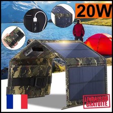 Panneau Solaire 20W Pliable Chargeur USB Portable Camping Randonnée Extérieure