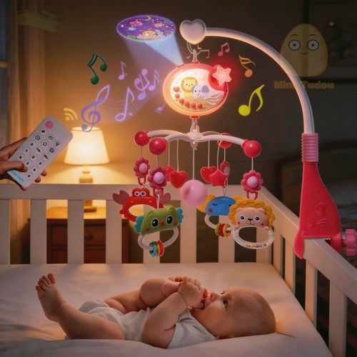 Musical baby crib mobile with - crib,