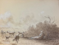 En Provence, dessin original du sculpteur Ary Bitter.