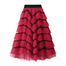 Femme Maille Superposé Différencié Long Jupes Élastique Tulle Déguisement Fête