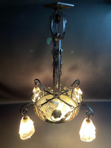 Grand lustre art - lustre, fer