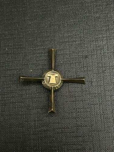 Ancien broche croix laiton - ancien, en