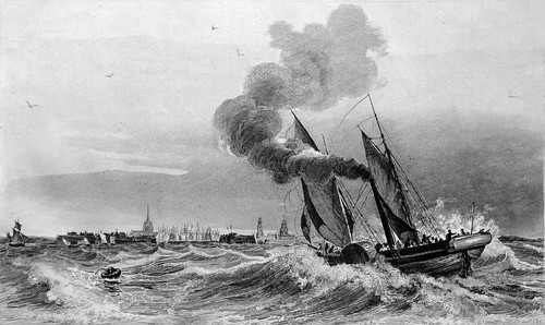 Bateau roues à - à, aubes