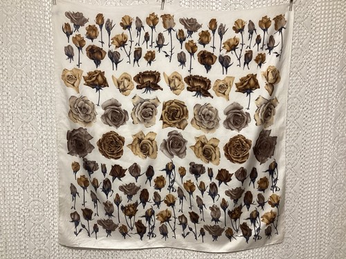 Foulard soie vintage roses - foulard,