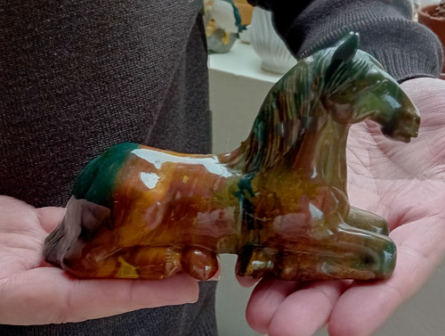 Cheval sculpture pierre dure - sculpture,