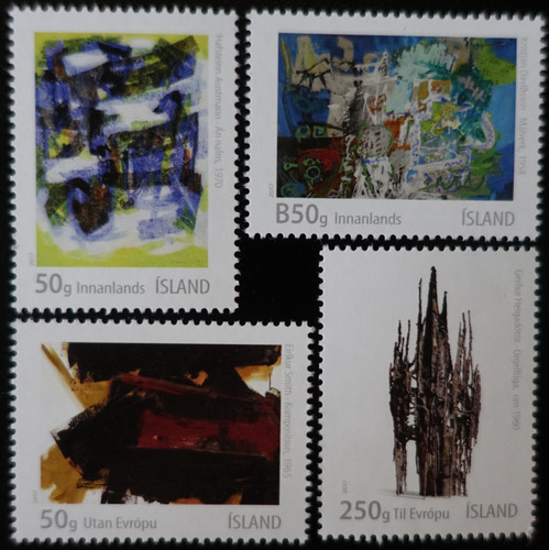 Timbres islande tableaux - timbres, d'