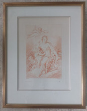 #12 Bouchet Pequegnot Etching Print  Louvre  Museum Copper Antic Art